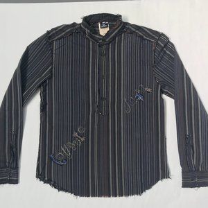 versace striped button up